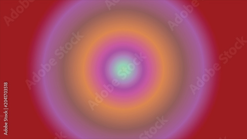 Gradient background displays a circular transition of intense red moving into shades of purple and orange toward a soft turquoise core that provides a dynamic visual experience for graphic designers.