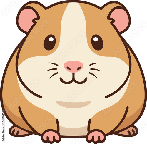 Cute smooth coat guinea pig character. Perfect for pet themed concept, children design, animal collections, and adorable lifestyle illustrations.