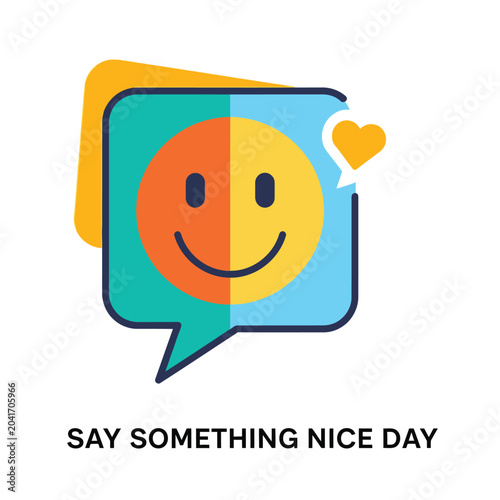 Smiling face with speech bubble icon.