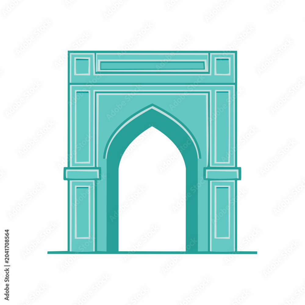 Fototapeta premium Turquoise Archway Illustration