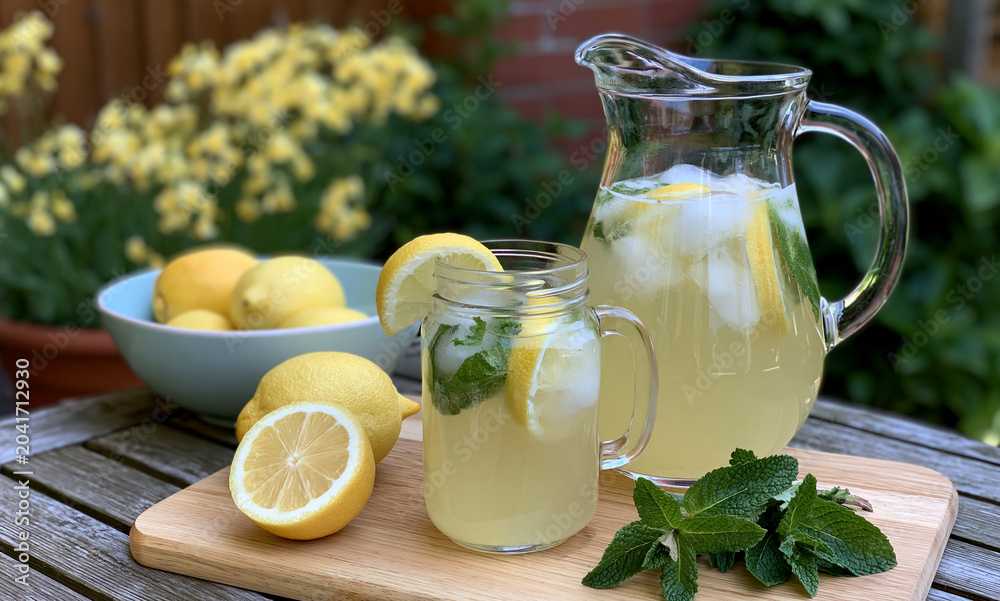 Fototapeta premium jug of homeamde lemonade