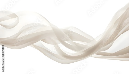 A delicate white ribbon flows gently across a clean background
