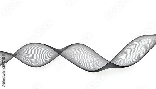A black and white abstract mesh wave design on a clean background