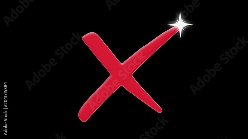 Cross Mark with Sparkle