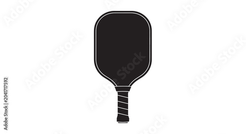 pickleball paddle silhouette on white background black