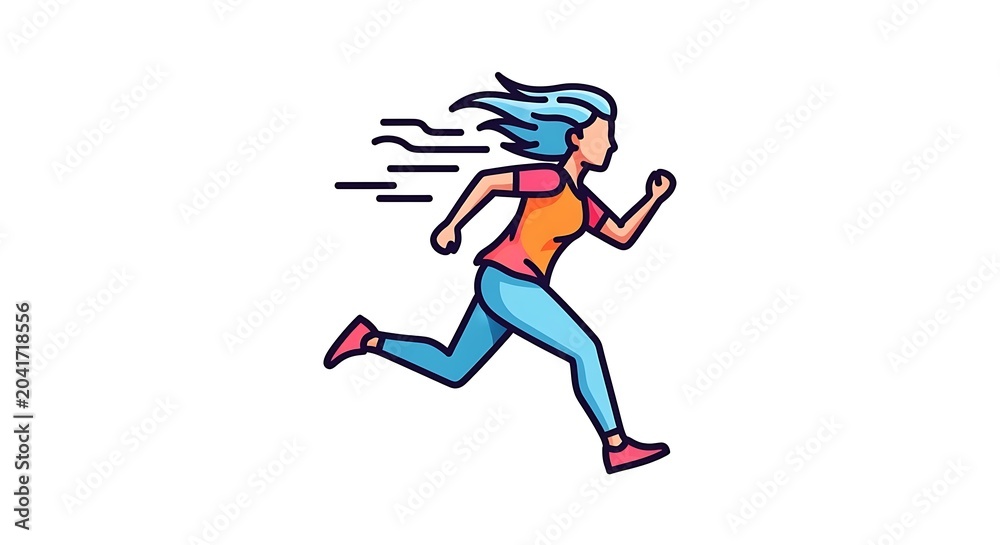 Obraz premium Woman Running Fast Outdoors with Motion Blur for Dynamic Energy