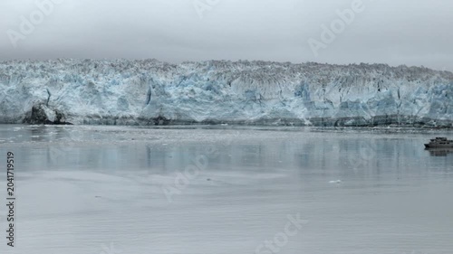 a panning clip of hubbard glacier from a cruise ship in alaska of the usa