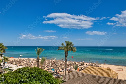 Φωτογραφία Hammamet, Tunisia - MAY 16, 2025: Beach of Hammamet, the first tourist destination in Tunisia