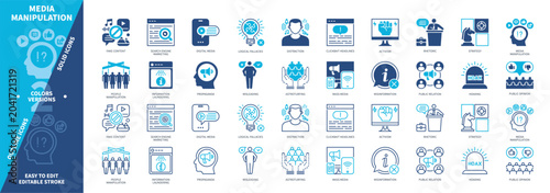 Tableau sur toile Media Manipulation icon set