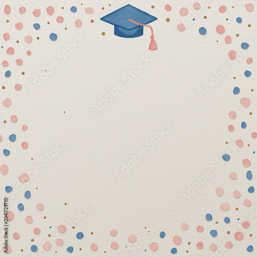 Graduation Border Template with Elegant Academic Copy Space