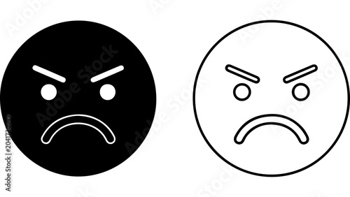 Foto Set Of Angry Face Emoticon Icons
