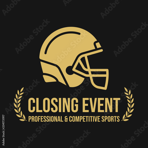 Elegant Football Helmet Logo for Sport Events, Championship Finals, Closing Ceremonies and