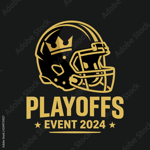 Elegant Football Playoffs Event 2024 Emblem Premium Design for Sports and Competitions