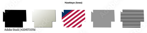 Fotografie Hawkeye (Iowa) blank outline map set