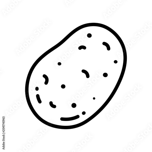Simple potato line art icon on white.