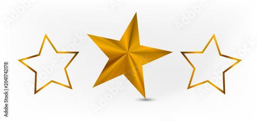 Metallic 3D-Styled golden STAR with a radiant gradient effect.