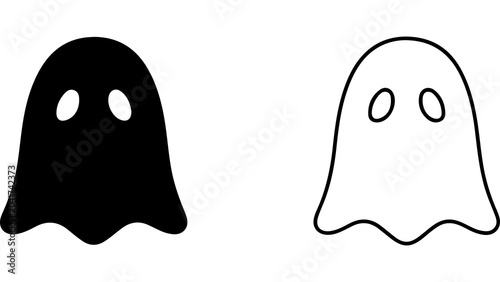 Photography Minimalist Black and White Ghost Icon Set