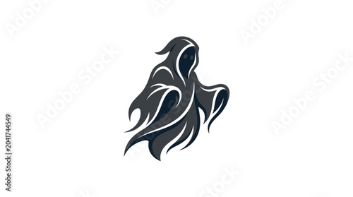 Tableau sur toile Dark hooded figure silhouette abstract design.