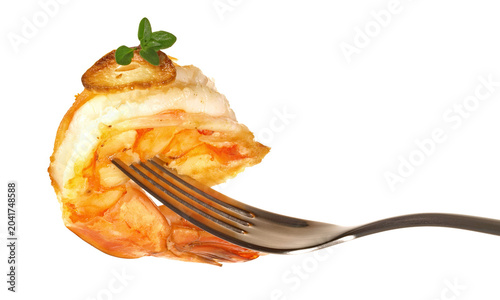 Photos Fried Gamba Shrimp on white Background
