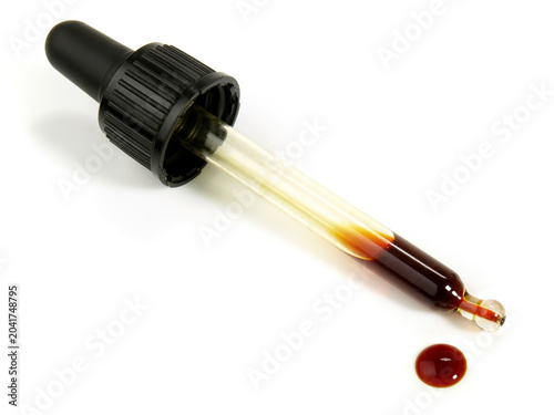 Food and Health - Liquid Iodine on white Background