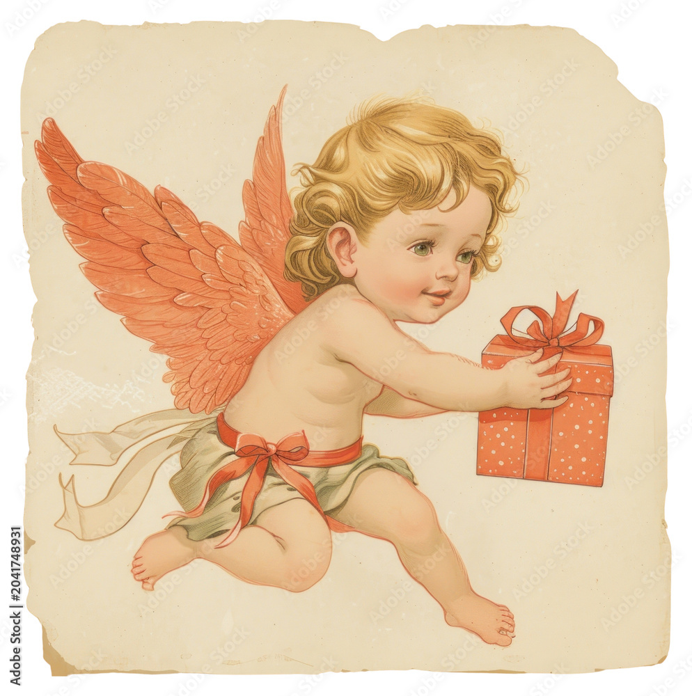 Obraz premium PNG Angel paper baby gift.