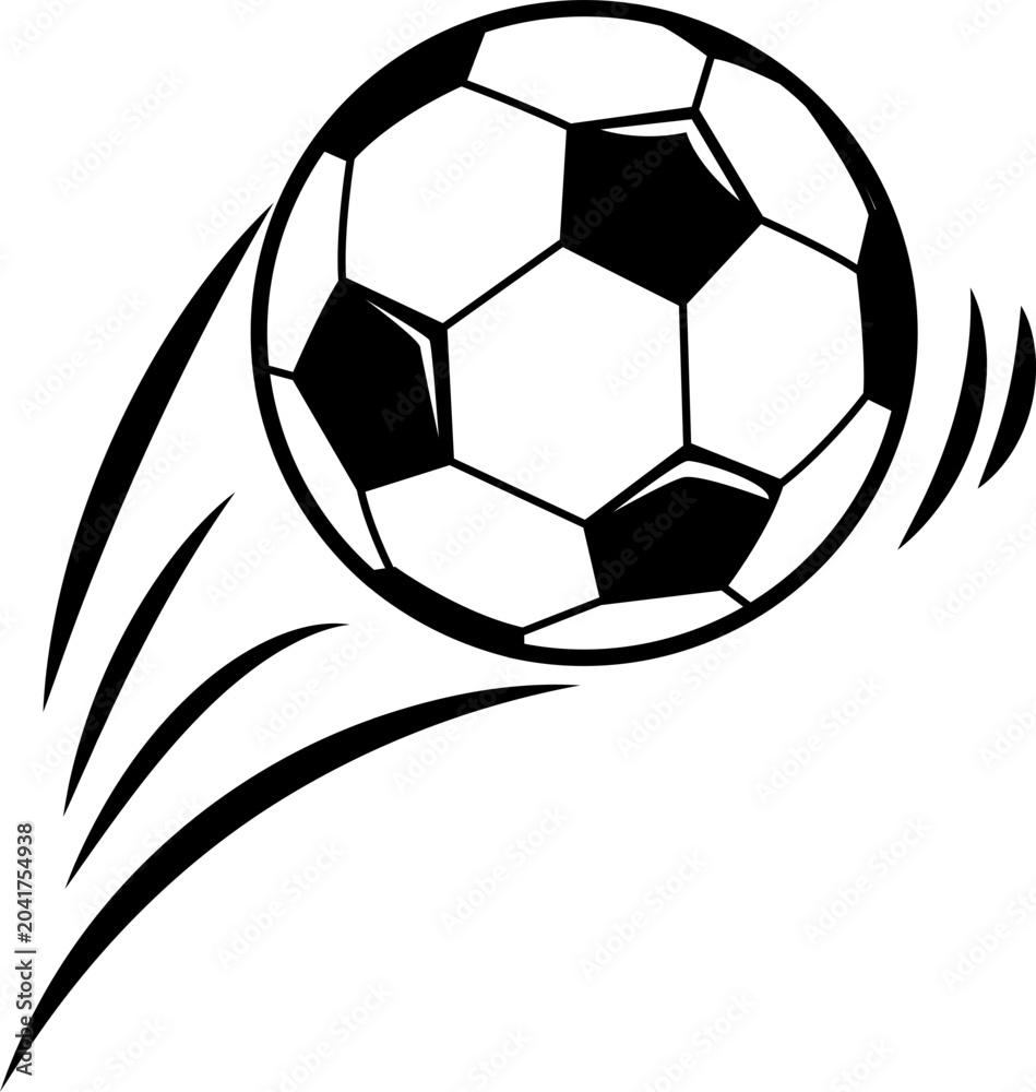 Fototapeta premium Soccer Ball Clipart Collection with Dynamic Movement Design
