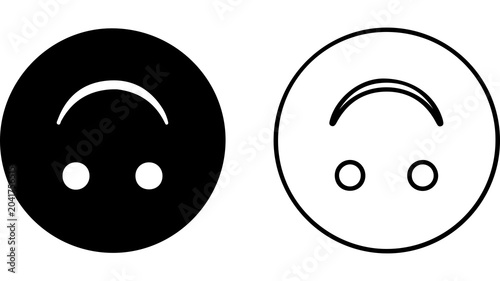 Upside Down Smiley Face Icons In Black And White