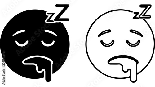 Photos Sleeping Drooling Face Emoji Icon Set