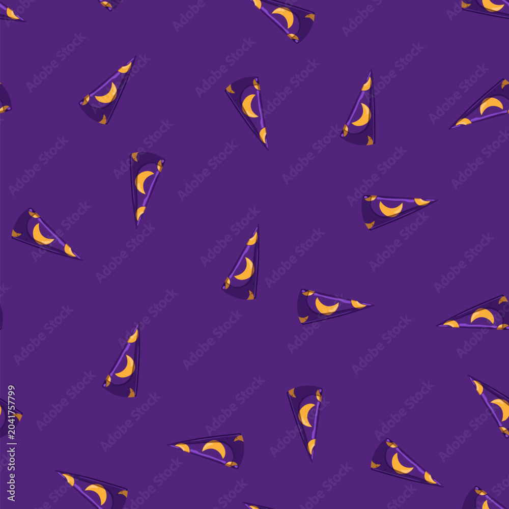 Obraz premium seamless pattern holiday wizard hat cartoon. holiday wizard hat sign vector