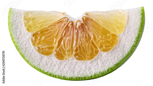 Cuadro en lienzo Citrus fruit slice with juicy segments and white pith