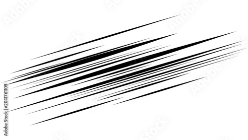 Schilderij op canvas Abstract diagonal scratch line composition with layered black strokes creating energetic motion blur effect