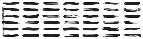 Schilderij op canvas Black paint brush stroke collection