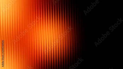 Abstract orange and black vertical striped background with gradient