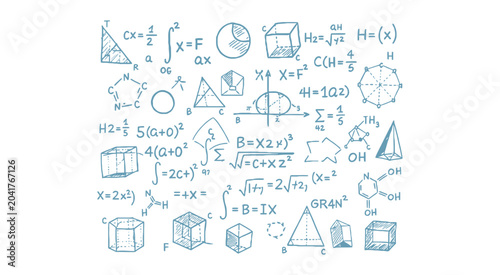 math equations on whiteboard vector mathematics formula geometry algebra shapes