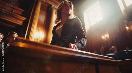 woman lawyer in courtroom