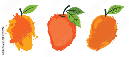 Oranges in different styles vector