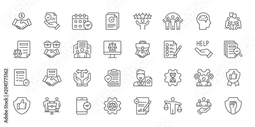 Tableau sur toile Business Ethics icons in line design