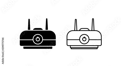 Tableau sur toile Wi-Fi router icon with antennas, representing wireless internet connection and n