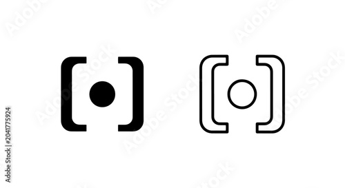 Tableau sur toile Brackets with Dot Icon - Focus, Selection, or Code Snippet Symbol