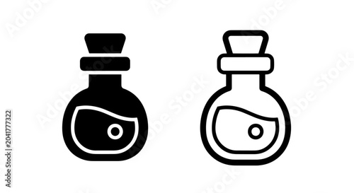 Photos Magic Potion Bottle and Flask Icon Set for Alchemy and Fantasy Game UI