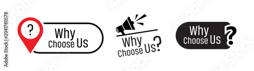 why choose us text information sign