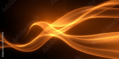 Abstract Fractal Fire and Smoke Wave Background with Glowing Energy Flow and Dynamic Light Lines