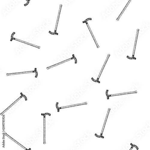 Fotografi seamless pattern style cane stick gentleman hand drawn