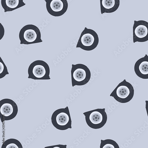 Bild auf Leinwand pattern flat car tire with sagging rubber around a light rim on white background