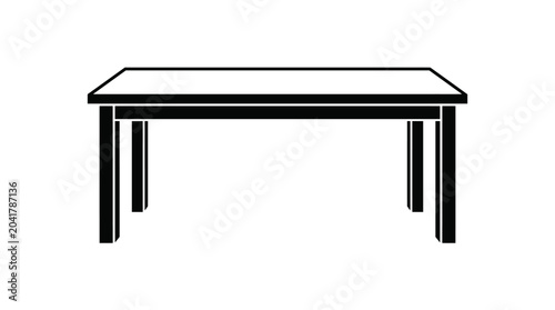 Tableau sur toile A simple black table with four legs.