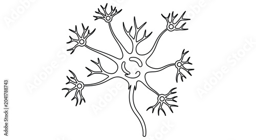 Εκτύπωση καμβά Detailed illustration of branching neurons and their complex dendritic structure