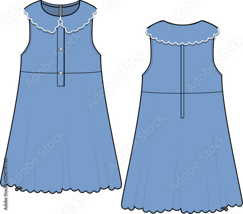 Obraz na płótnie Scallop Collar Dress