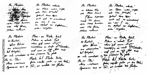 handwritten notes with ink splatters on white background grunge text writing document