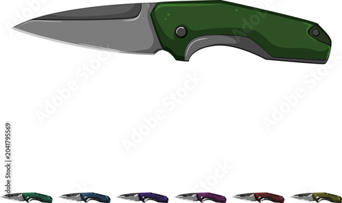 Bild auf Leinwand army military knife cartoon