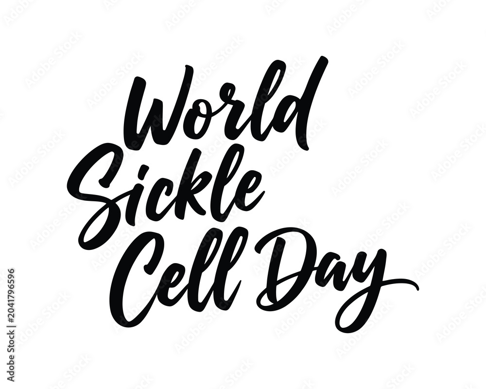 Obraz premium World sickle cell day awareness black calligraphy